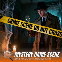 Tapix Mystery Dinner Game Kit evidence markers organize clues during a suspenseful investigation.