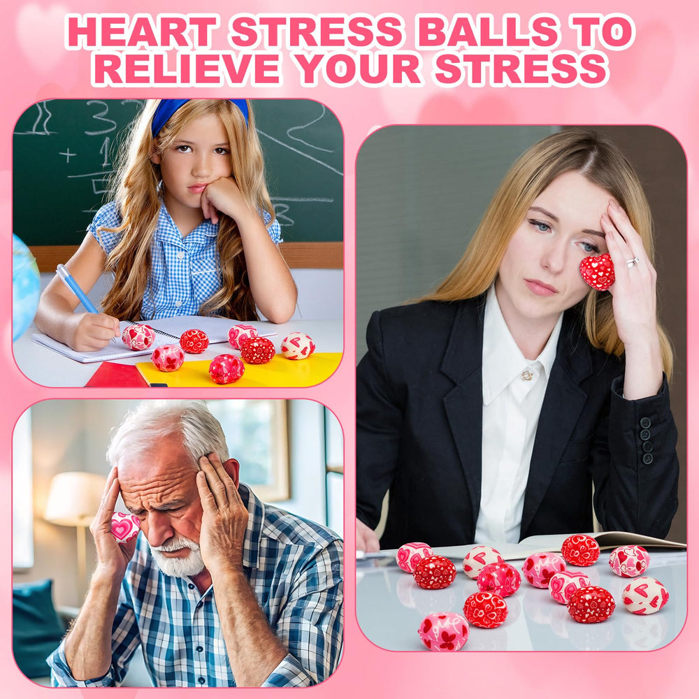 Tasdurian valentines heart stress ball bright patterns, perfect as party favors or classroom rewards