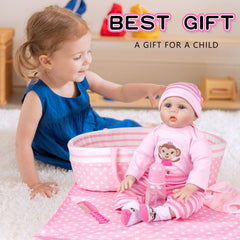 TatuDoll pink feeding bottle for pretend play and feeding practice.