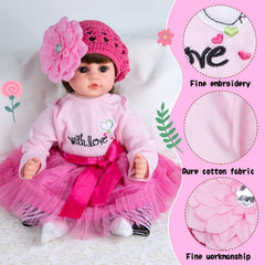 TatuDoll pink long sleeve bodysuit—cozy layer for newborn doll styling.
