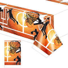 Tatuo basketball tablecloth creates quick, eye-catching decor for game night parties.