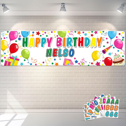 Tatuo birthday banner with custom name as a colorful focal backdrop.