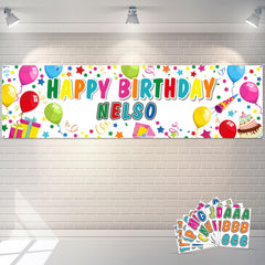 Tatuo birthday banner with custom name as a colorful focal backdrop.