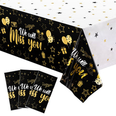 Tatuo Miss You tablecloth with gold stars for festive celebrations.