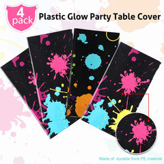 Tatuo Neon tablecloth pack shot with four pieces ready to decorate multiple tables.