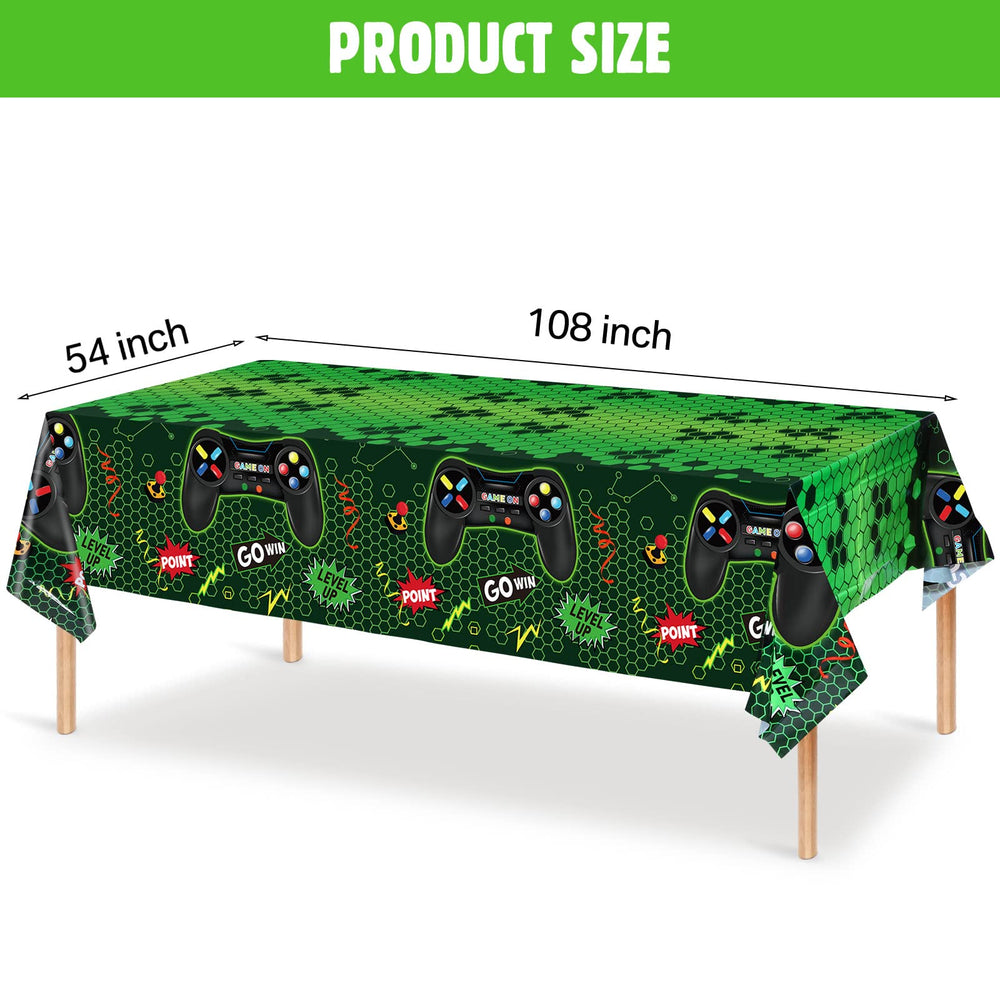 Tatuo green controller-pattern table cover for vibrant party decor