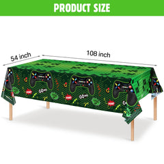 Tatuo green controller-pattern table cover for vibrant party decor