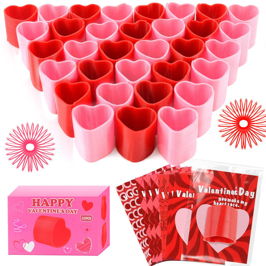 TATWOQ Valentine heart springs pack, perfect for classroom exchanges and sensory play