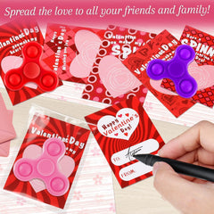 TATWOQ pink Valentines spinner close-up ideal for gift exchanges and rewards