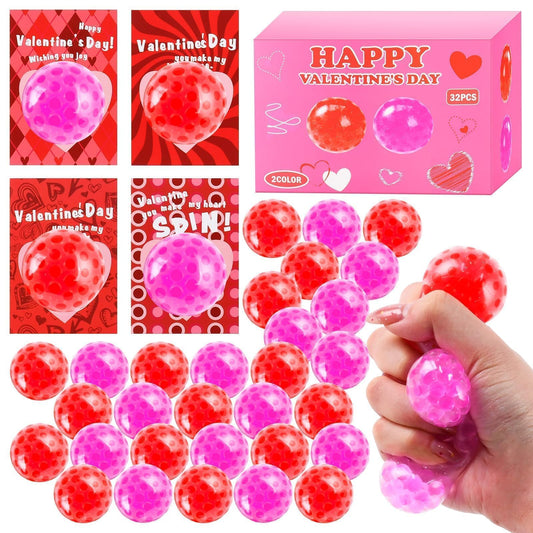 TATWOQ valentines stress balls 32-pack for classroom rewards and gifts