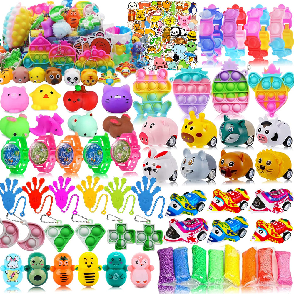 Taulaap 126 pcs pop toys set for kids, ideal party rewards and interactive play.