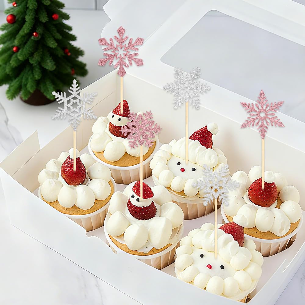 Tauywolci baby shower snowflake picks for charming baby celebration sweets