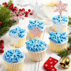 Tauywolci Frozen-theme cupcake decor for icy, magical dessert displays