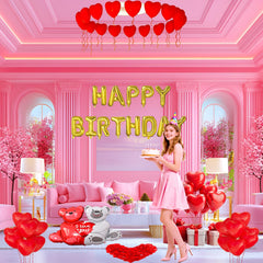Tayuvira 18in red foil heart balloons create height and romance in any space.