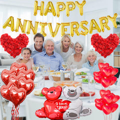Tayuvira Happy Anniversary banner ties the room together.