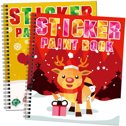 TBEEJ Christmas Sticker Paint Book cover for holiday crafting fun
