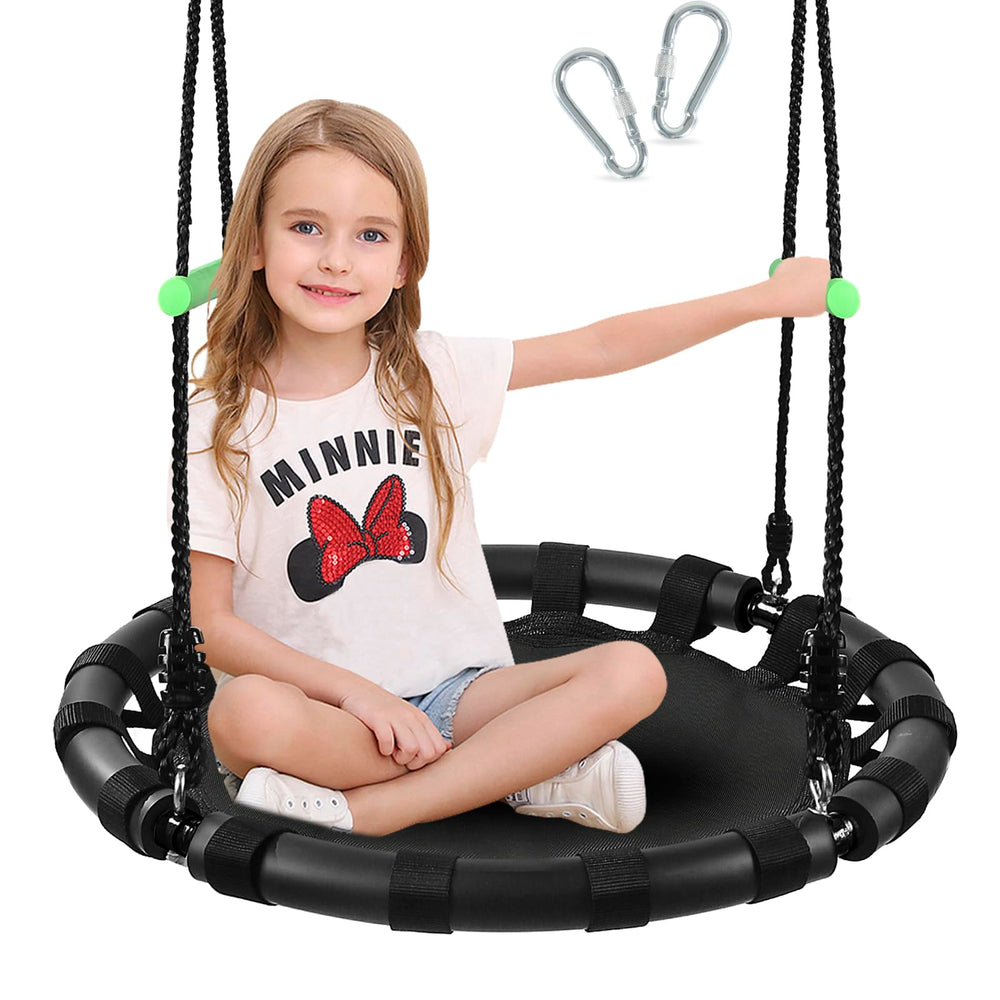 TBMLC 24-inch saucer swing frame close-up showing durable steel construction