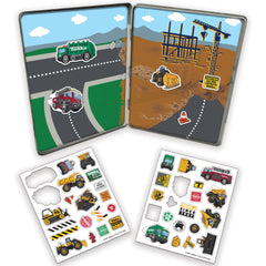 Open tin reveals magnetic pieces ready for imaginative storytelling on the go.