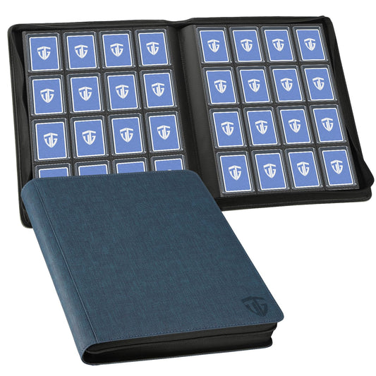 TCGUARD 16-pocket top-loader binder front view showing full capacity for card collections.