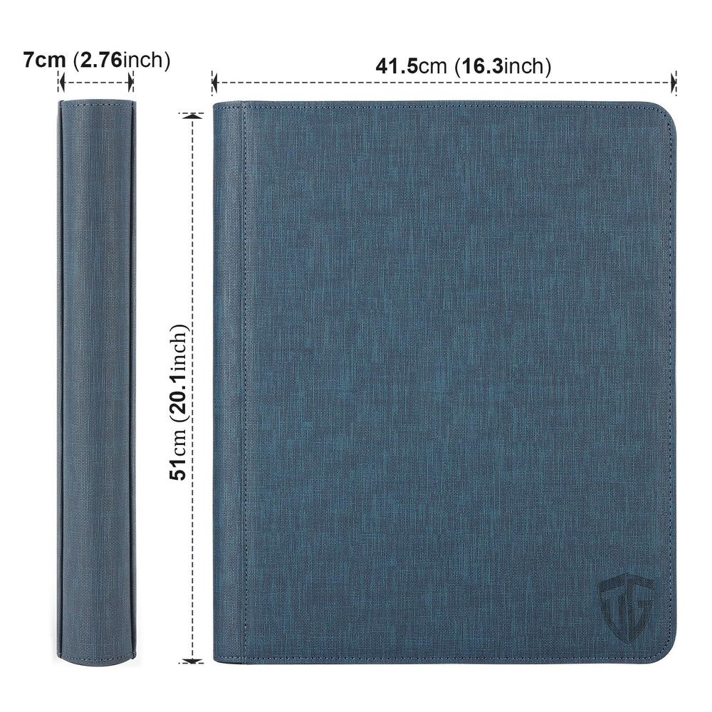 TCGUARD binder side label pocket demonstrates customizable labeling for organized storage.
