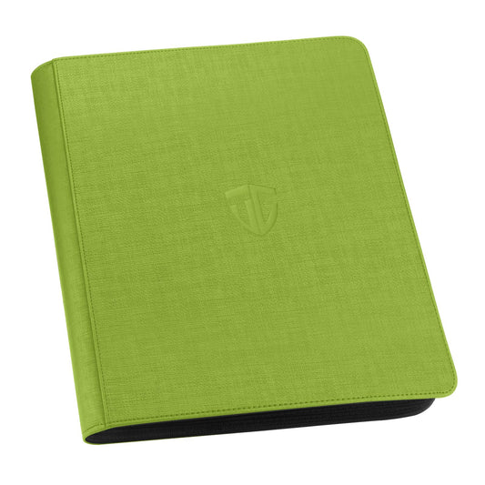 TCGUARD Toploader Binder with 216-card capacity in a green finish, ideal for organized collections.