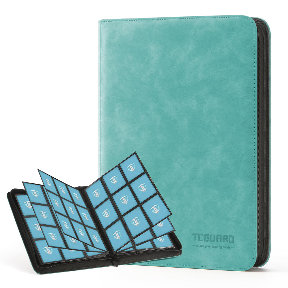 TCGUARD trading card binder green cover shows durable design and easy transport.