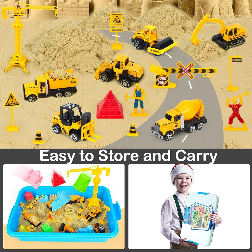 Tcvents crane and worker figures for building play in the sandbox