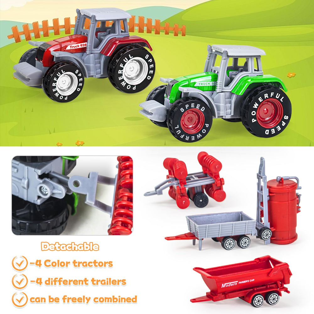 Tcvents water tank tractor toy showing sturdy connections for realistic trailer interactions.