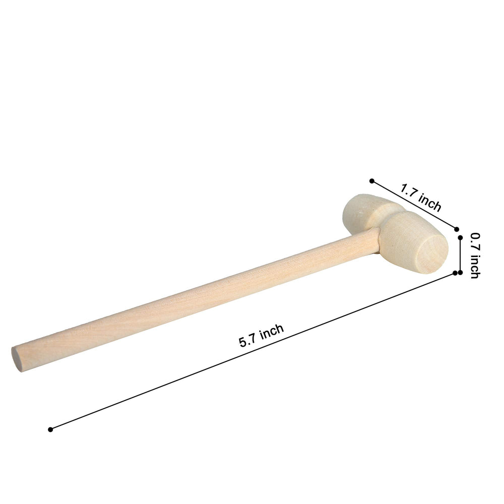TDOCK mini wooden hammer close-up showing smooth finish for safe handling