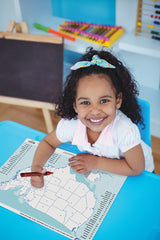 Teacher Created Resources USA Map Learning Mat spelling and math practice in use
