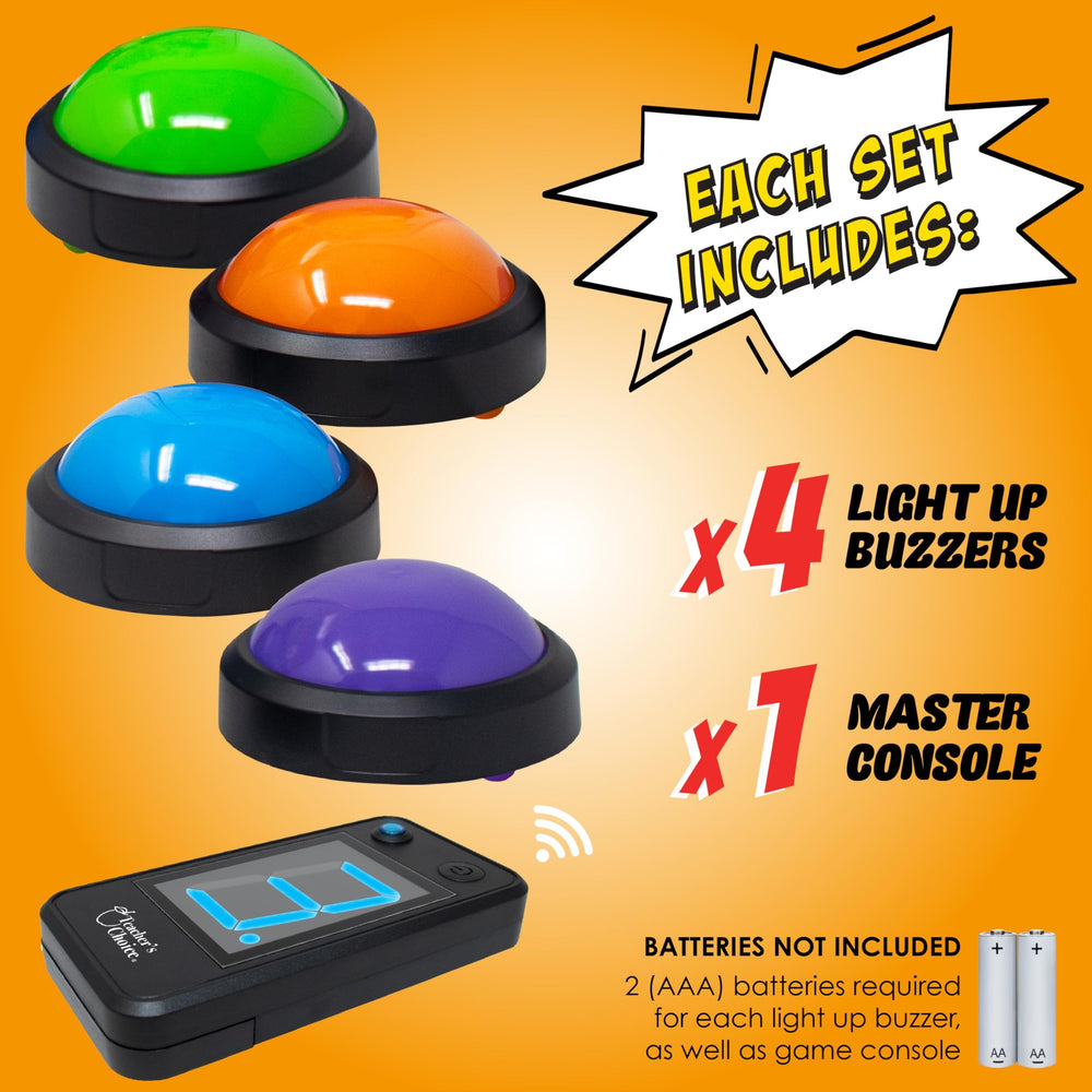 Teacher's Choice durable lightweight buzzers withstand continuous use.