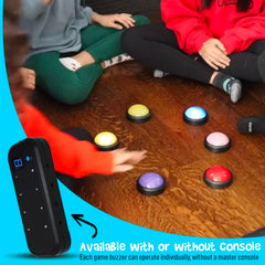 Teacher's Choice light-up buzzer system illuminated buzzers during live game.