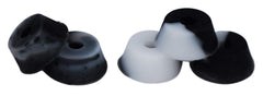Teak Tuning Pro Duro 71A bubble bushings in black-white swirl, close-up texture for responsiveness.