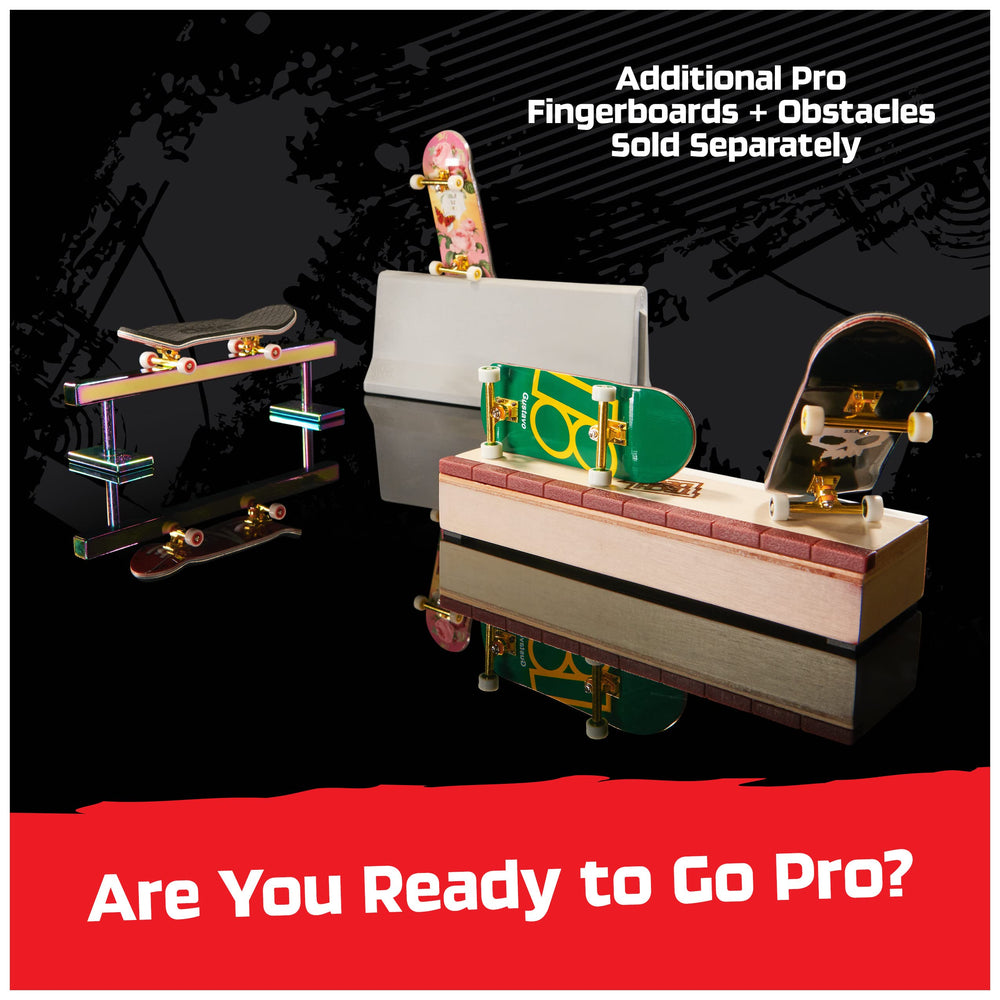 Wooden display case doubles as a grind box for nose slides.