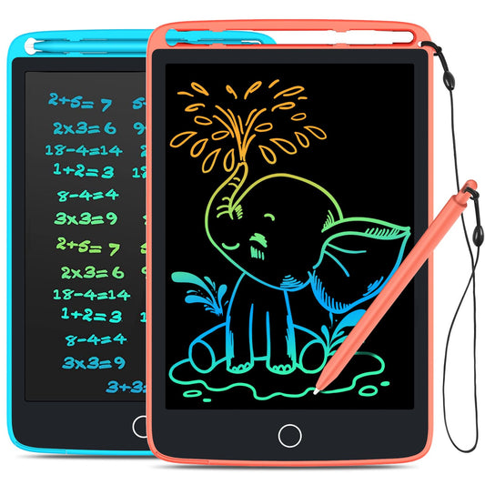 TECJOE blue LCD writing tablet for kids, portable and bright.