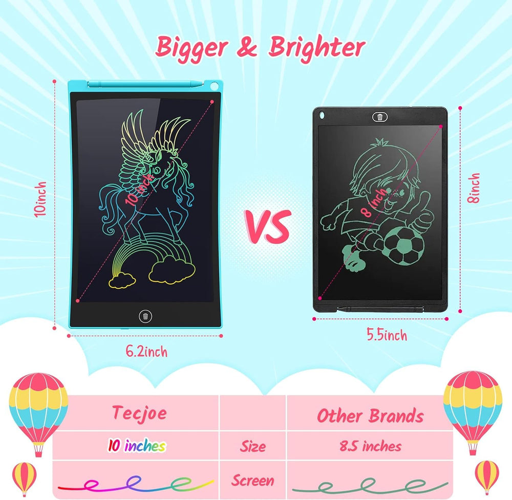 TECJOE 2 Pack LCD writing tablet clear screen – vibrant doodles for kids