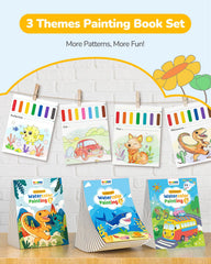 TECJOE 3-pack paint with water pages open showing color activation.