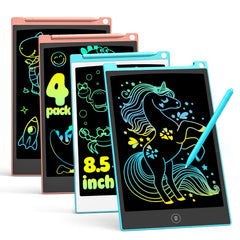 TECJOE 4-pack LCD tablets in vibrant colors for shared family drawing.
