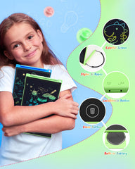 TECJOE 8.5-inch colorful doodle board front view with bright lines