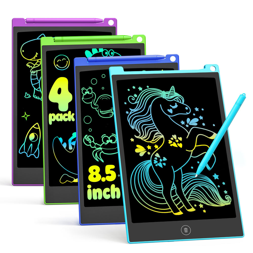 TECJOE LCD writing tablet 4-pack for shared drawing sessions and mess-free creativity on the go.