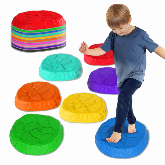 TECKMICO stepping stones 10-pack with textured surface for safe, active play.