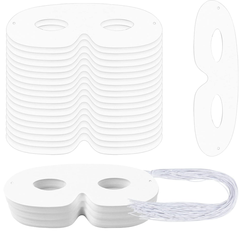 Tecmisse 100-pack white eye masks bulk for party crafting