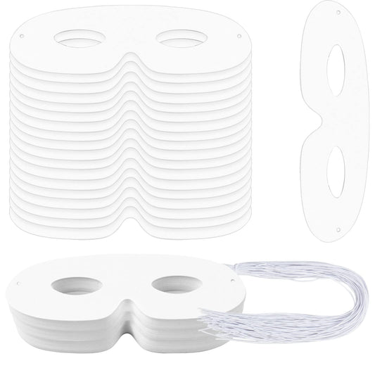 Tecmisse 100-pack white eye masks bulk for party crafting