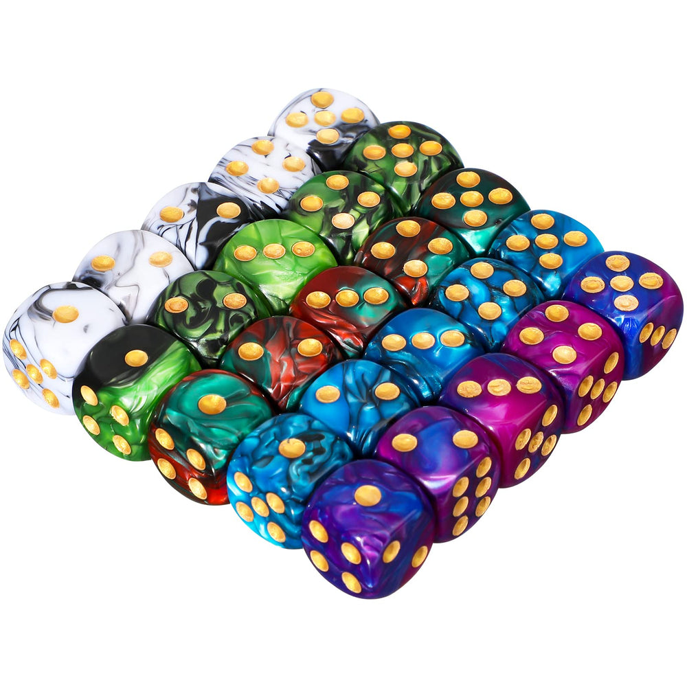 TecUnite 25 piece dice set in multicolor tones for versatile gameplay