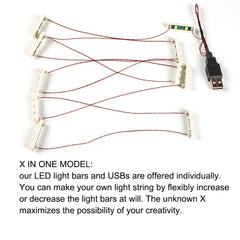 TEDDOO building-block lighting setup attaches to ceilings, walls, or furniture.