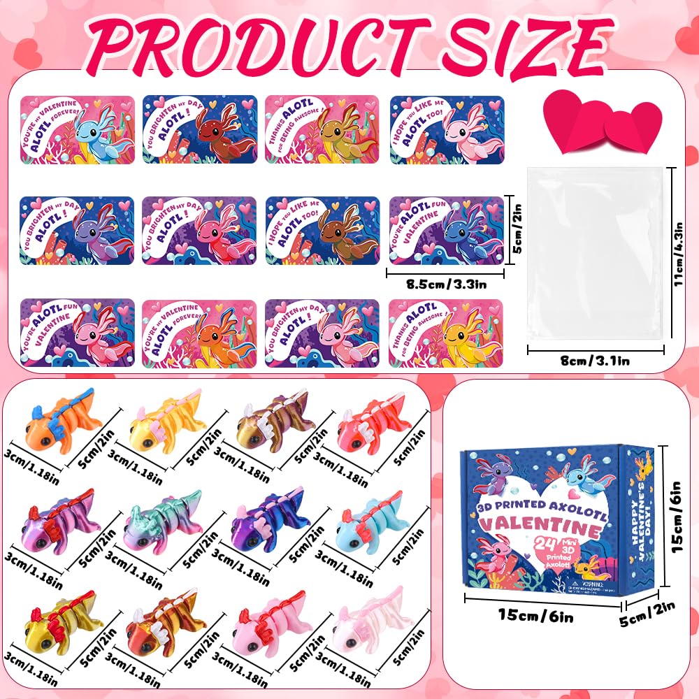 Teeanzo Valentine cards featuring axolotl design for kid-friendly greetings.