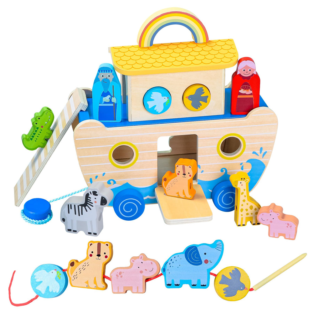 Teekdeer Noahs Ark toy: ark and animals for hands-on shape and color learning