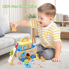 Teekdeer Noahs Ark toy rainbow teaches color sequencing and storytelling