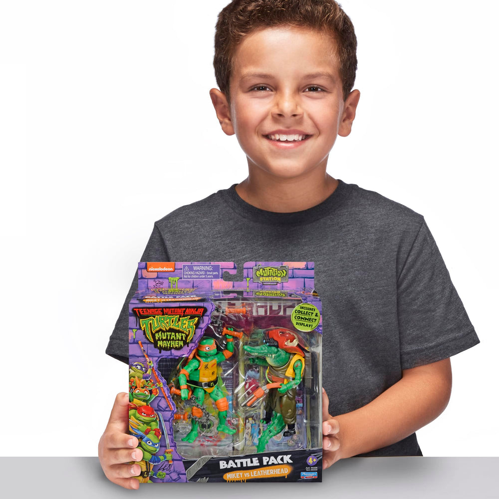 TMNT Michelangelo vs Leatherhead collectible pack for fans