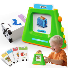 Teeniewins Talking Flash Cards with self standing base support independent play.